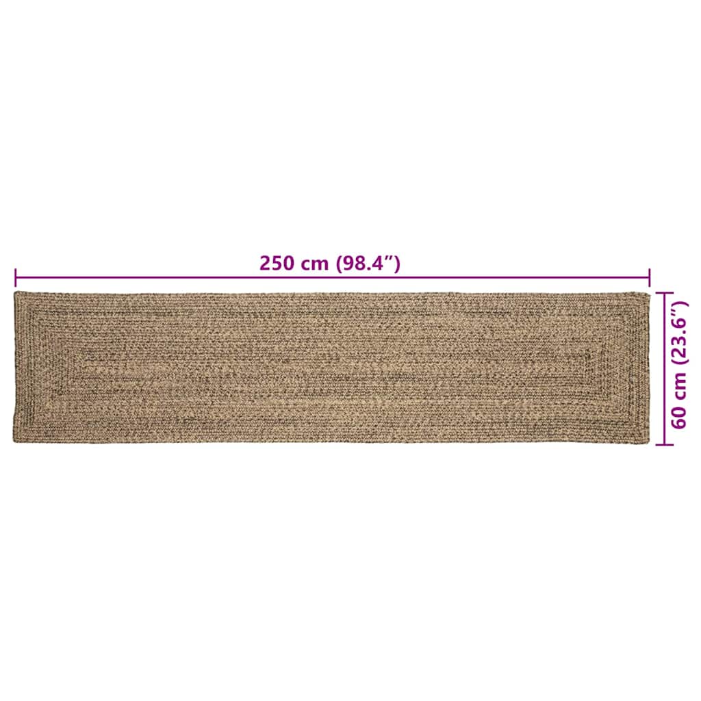 vidaXL Bereichsteppiche Natürlich und Schwarz 60 x 250 cm Jute