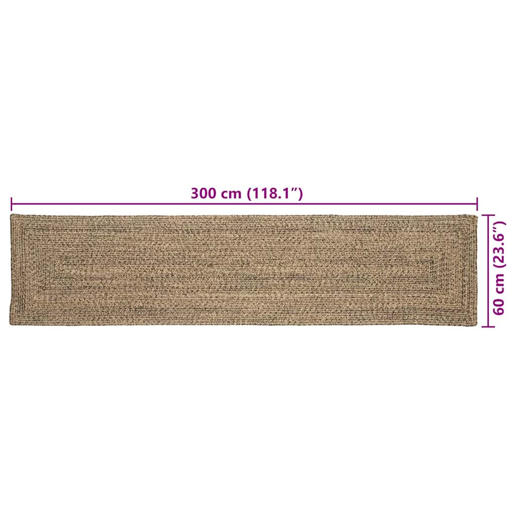 vidaXL Bereichsteppiche Natürlich und Schwarz 60 x 300 cm Jute
