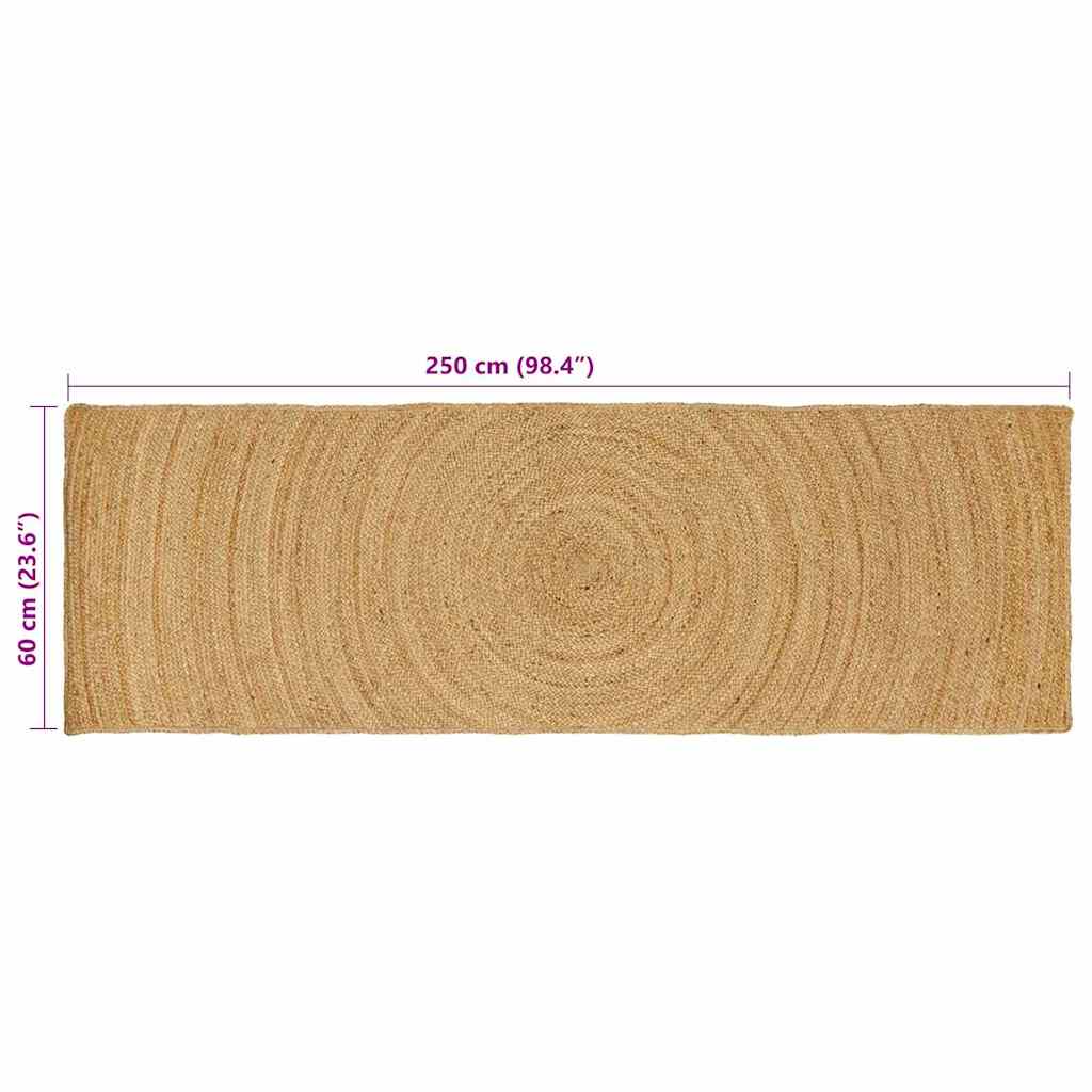 vidaXL Bereichsteppiche Rechtwinklig Braun 60 x 250 cm Jute