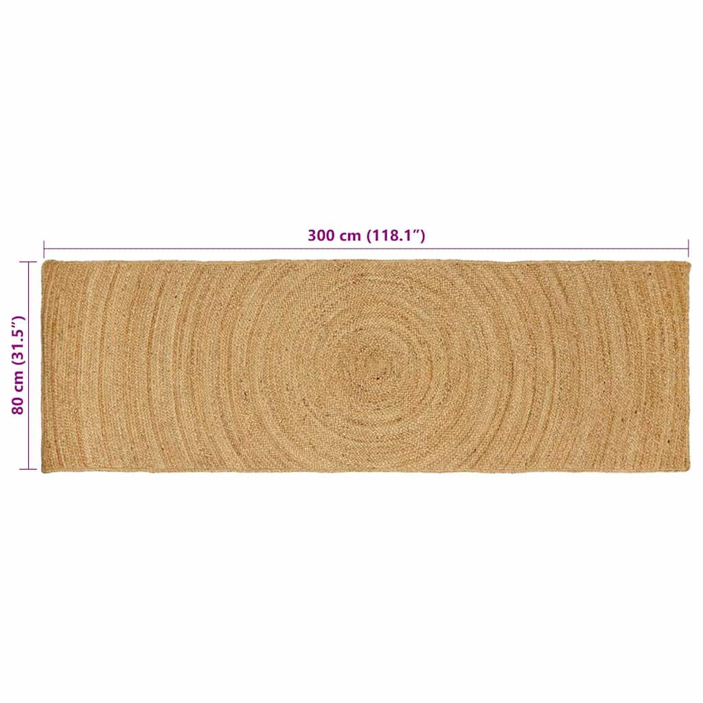 vidaXL Bereichsteppiche Rechtwinklig Braun 80 x 300 cm Jute