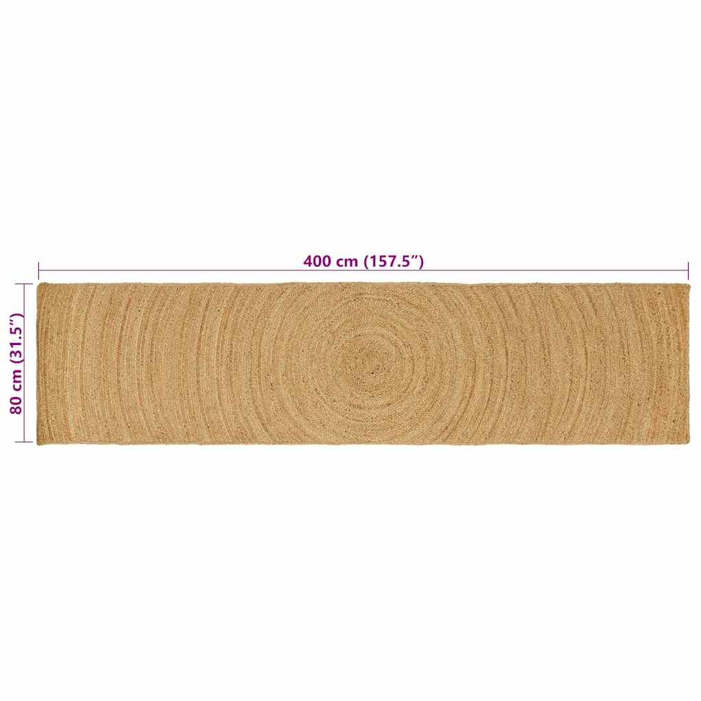 vidaXL Bereichsteppiche Rechtwinklig Braun 80 x 400 cm Jute
