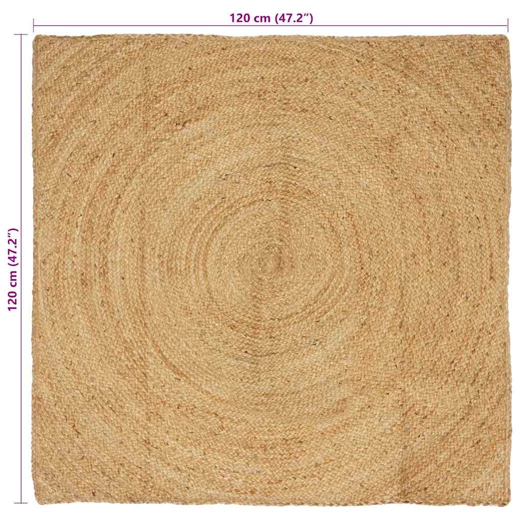 vidaXL Bereichsteppiche Quadratisch Braun 120 x 120 cm Jute