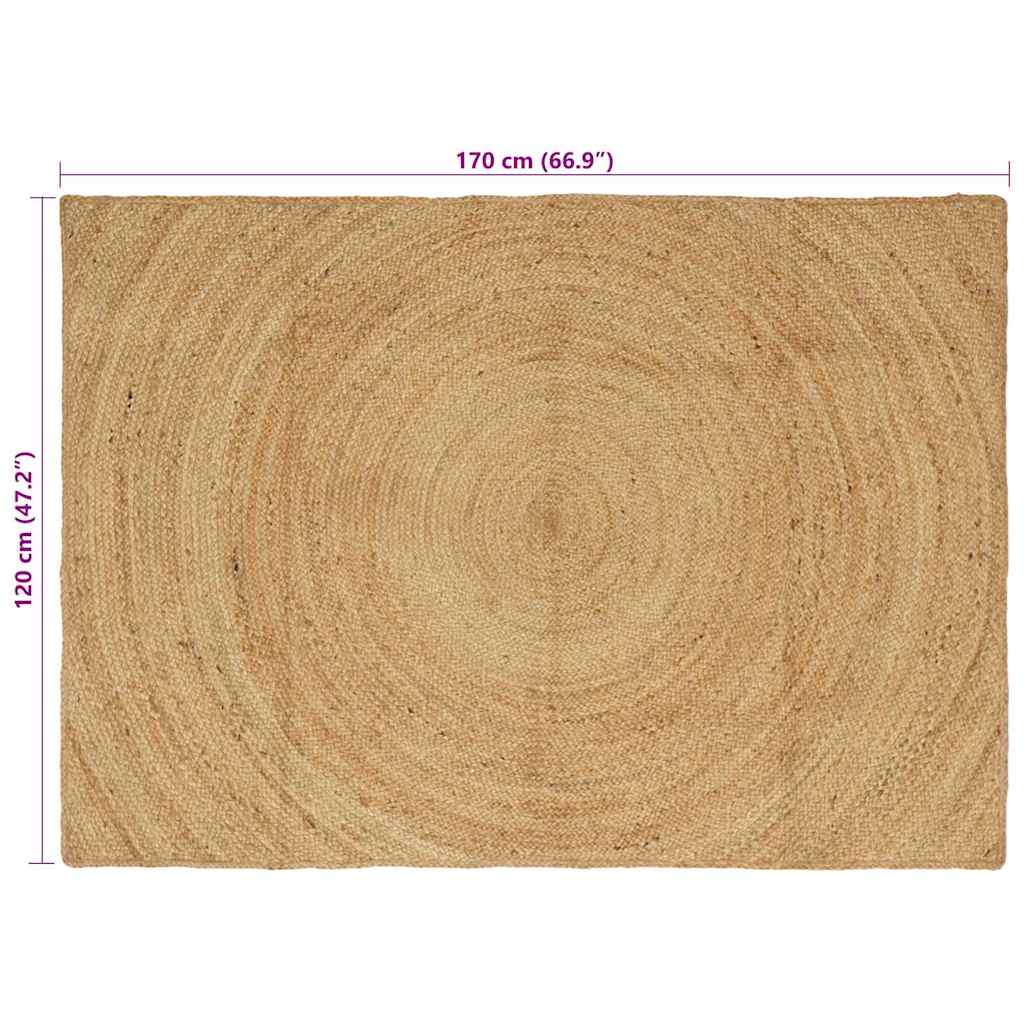 vidaXL Bereichsteppiche Rechtwinklig Braun 120 x 170 cm Jute