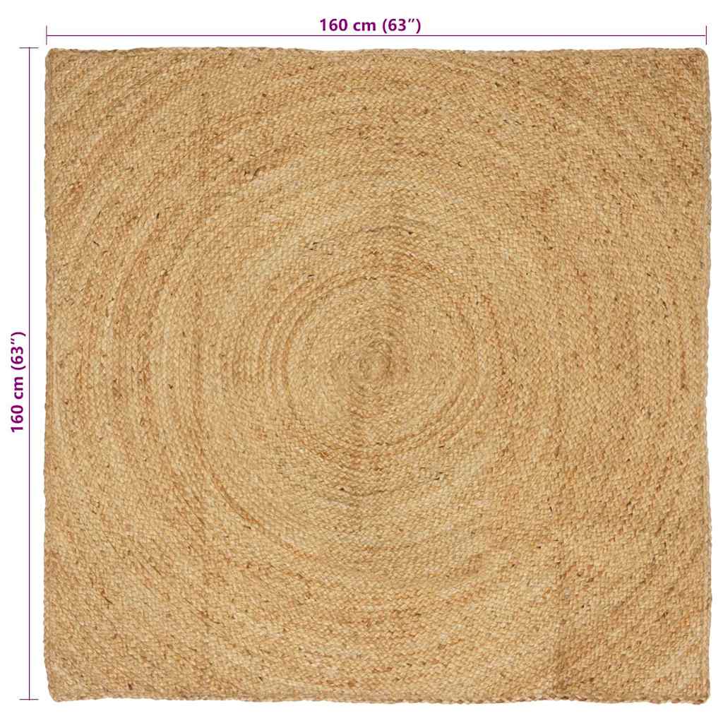 vidaXL Bereichsteppiche Quadratisch Braun 160 x 160 cm Jute