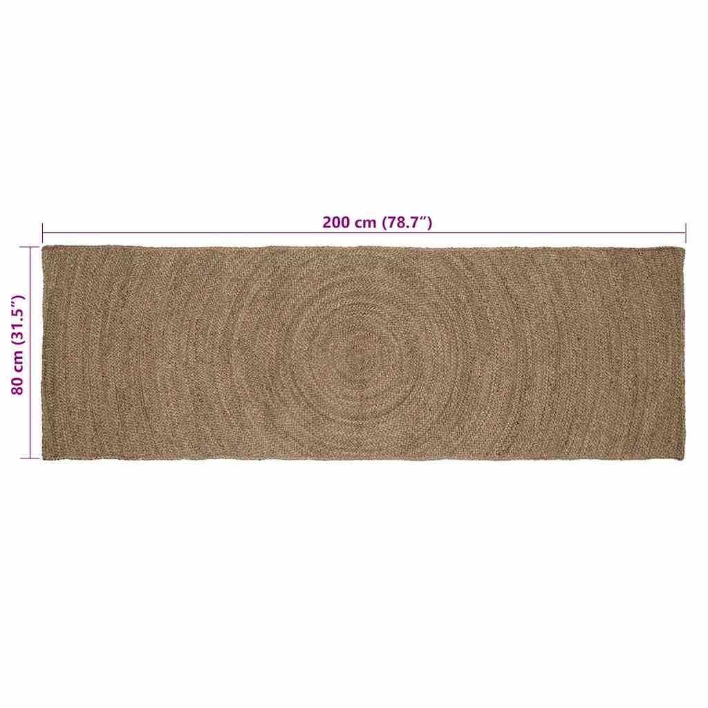 vidaXL Bereichsteppiche Rechtwinklig Grau 80 x 200 cm Jute