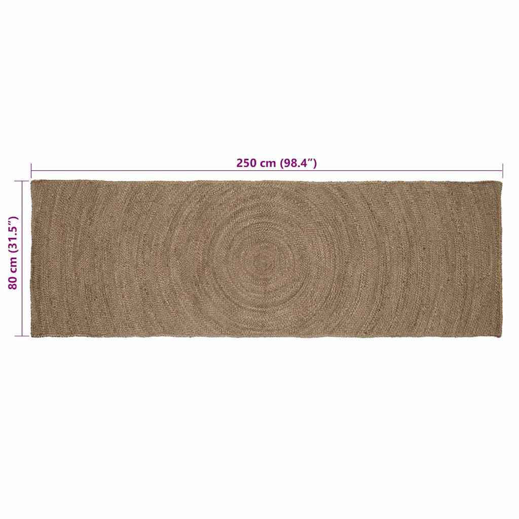 vidaXL Bereichsteppiche Rechtwinklig Grau 80 x 250 cm Jute