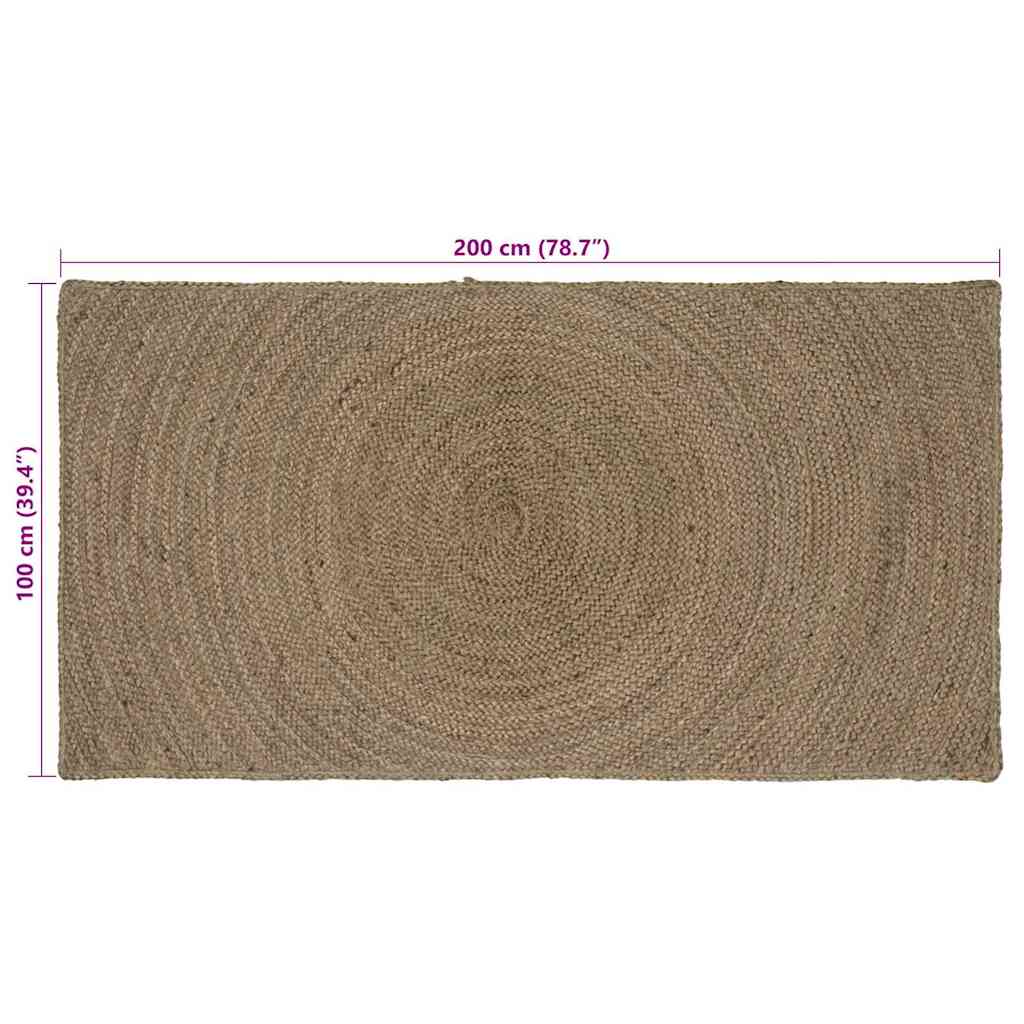 vidaXL Bereichsteppiche Rechtwinklig Grau 100 x 200 cm Jute