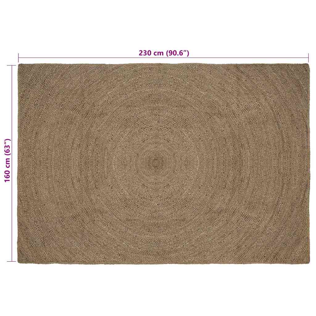 vidaXL Bereichsteppiche Rechtwinklig Grau 160 x 230 cm Jute