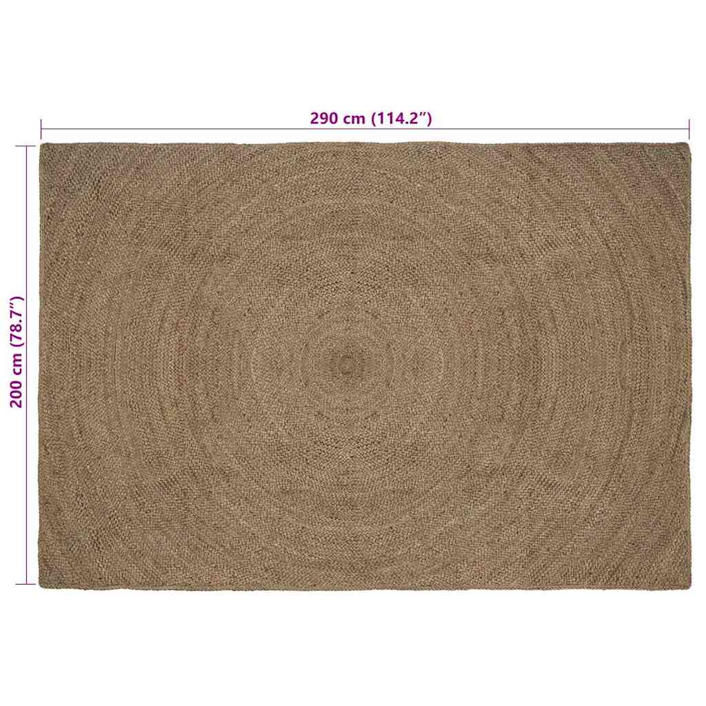 vidaXL Bereichsteppiche Rechtwinklig Grau 200 x 290 cm Jute