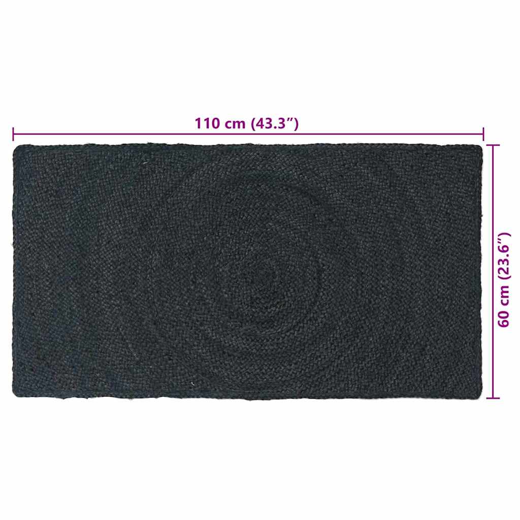 vidaXL Bereichsteppiche Rechtwinklig Dunkelgrau 60 x 110 cm Jute
