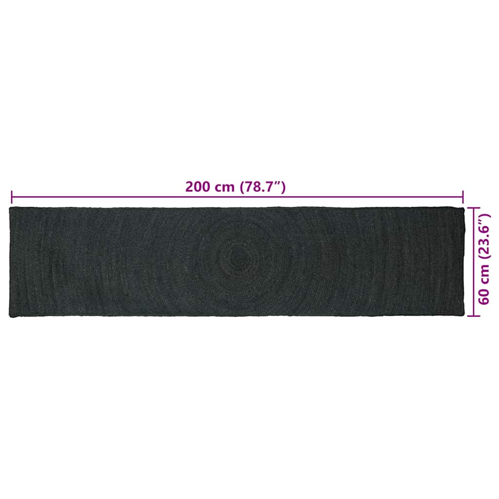 vidaXL Bereichsteppiche Rechtwinklig Dunkelgrau 60 x 200 cm Jute