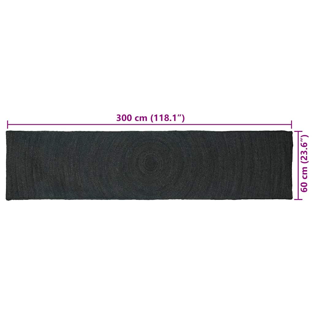 vidaXL Bereichsteppiche Rechtwinklig Dunkelgrau 60 x 300 cm Jute