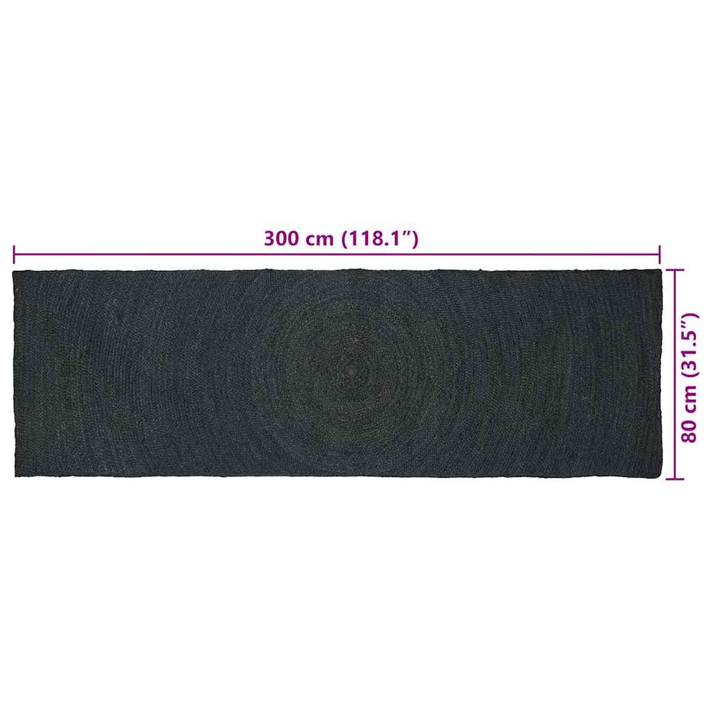 vidaXL Bereichsteppiche Rechtwinklig Dunkelgrau 80 x 300 cm Jute