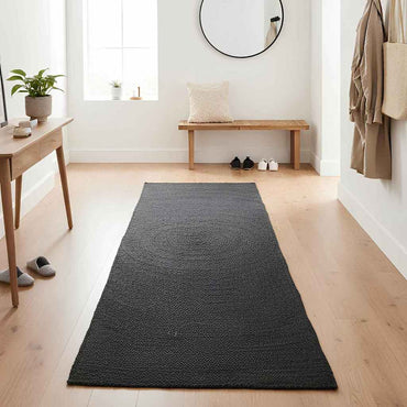 vidaXL Bereichsteppiche Rechtwinklig Dunkelgrau 80 x 400 cm Jute