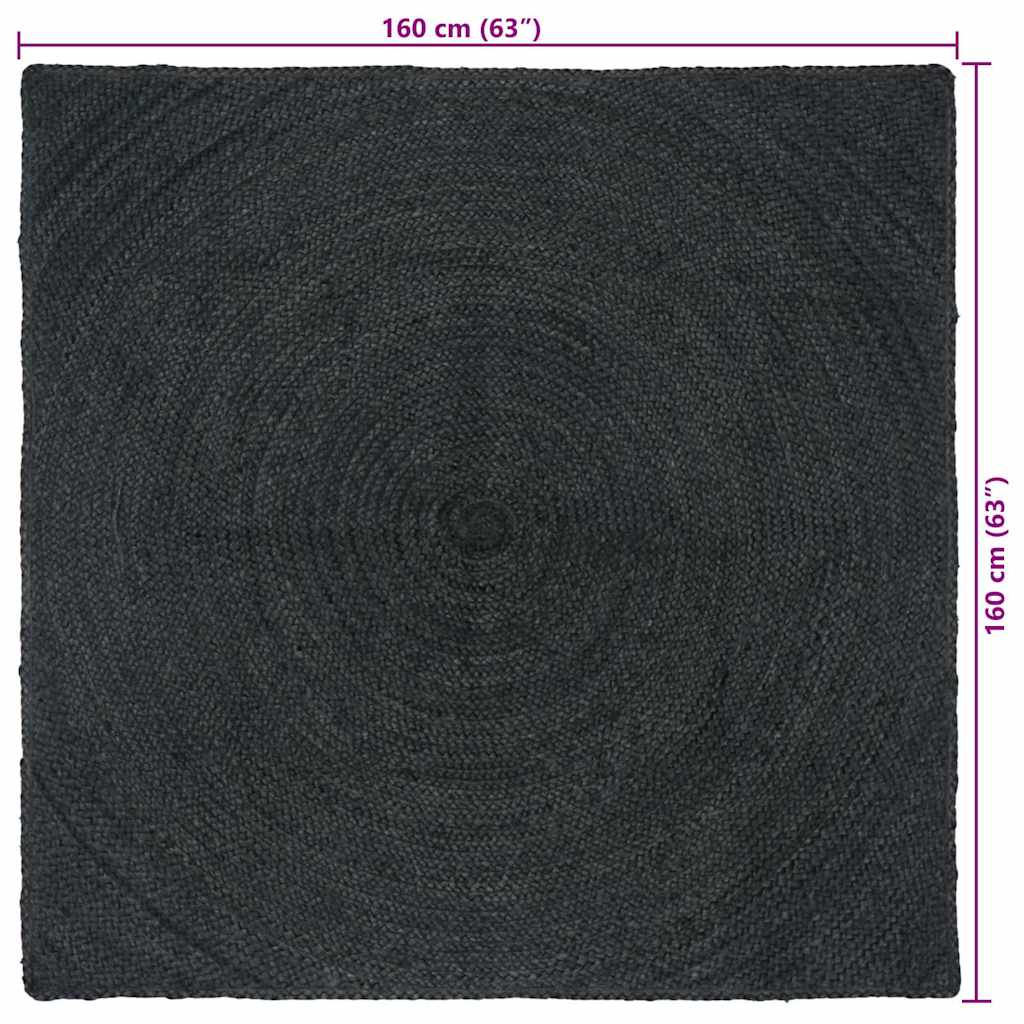 vidaXL Bereichsteppiche Quadratisch Dunkelgrau 160 x 160 cm Jute