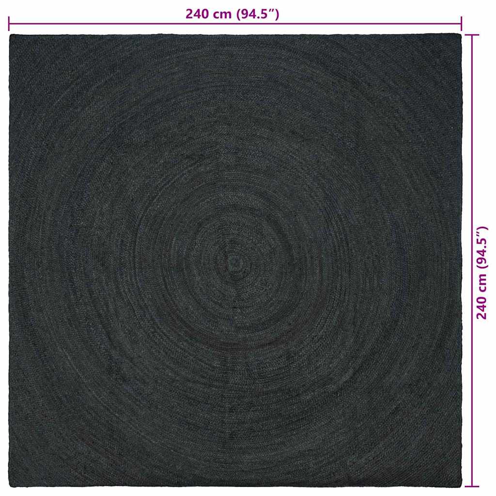 vidaXL Bereichsteppiche Quadratisch Dunkelgrau 240 x 240 cm Jute