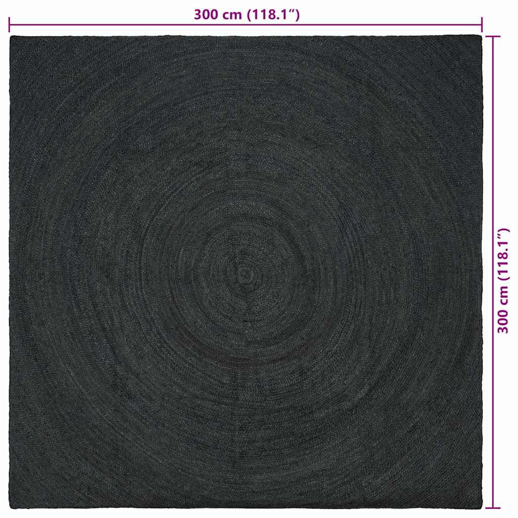 vidaXL Bereichsteppiche Quadratisch Dunkelgrau 300 x 300 cm Jute