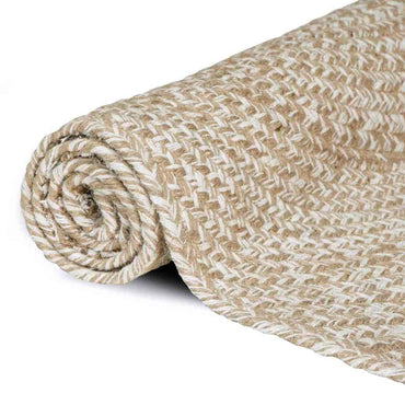 vidaXL Bereichsteppiche Natürlich und Weiß 200 x 290 cm Jute