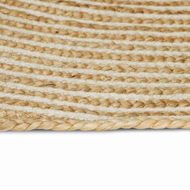 vidaXL Teppich Natürlich und Weiß 240 x 240 cm Jute