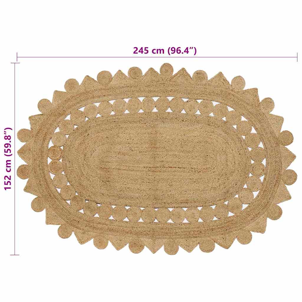 vidaXL Tapis en jute marron 152 x 245 cm