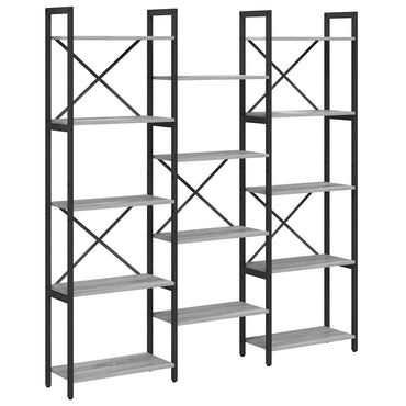 vidaXL Bibliothèque gris Sonoma 156 x 25 x 167 cm Bois d'ingénierie
