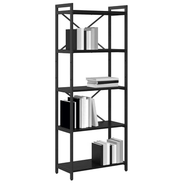 vidaXL Bibliothèque Noir aspect chêne 60 x 30 x 155 cm Bois d'ingénierie