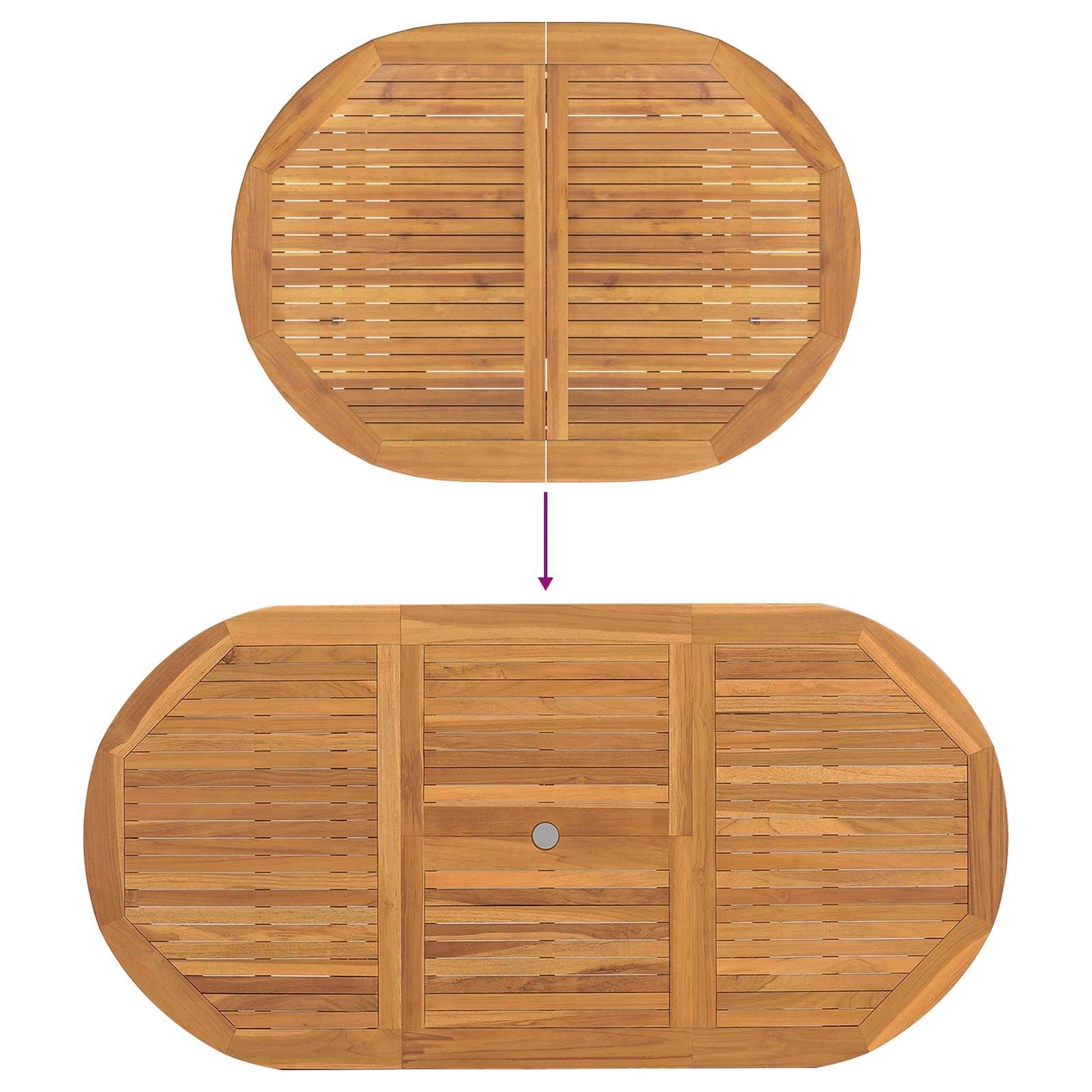 vidaXL Garten Essgruppe 5 pcs Braun Massivholz Teak