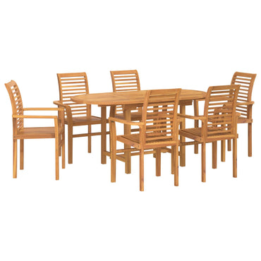 vidaXL Garten Essgruppe 7 pcs Braun Massivholz Teak