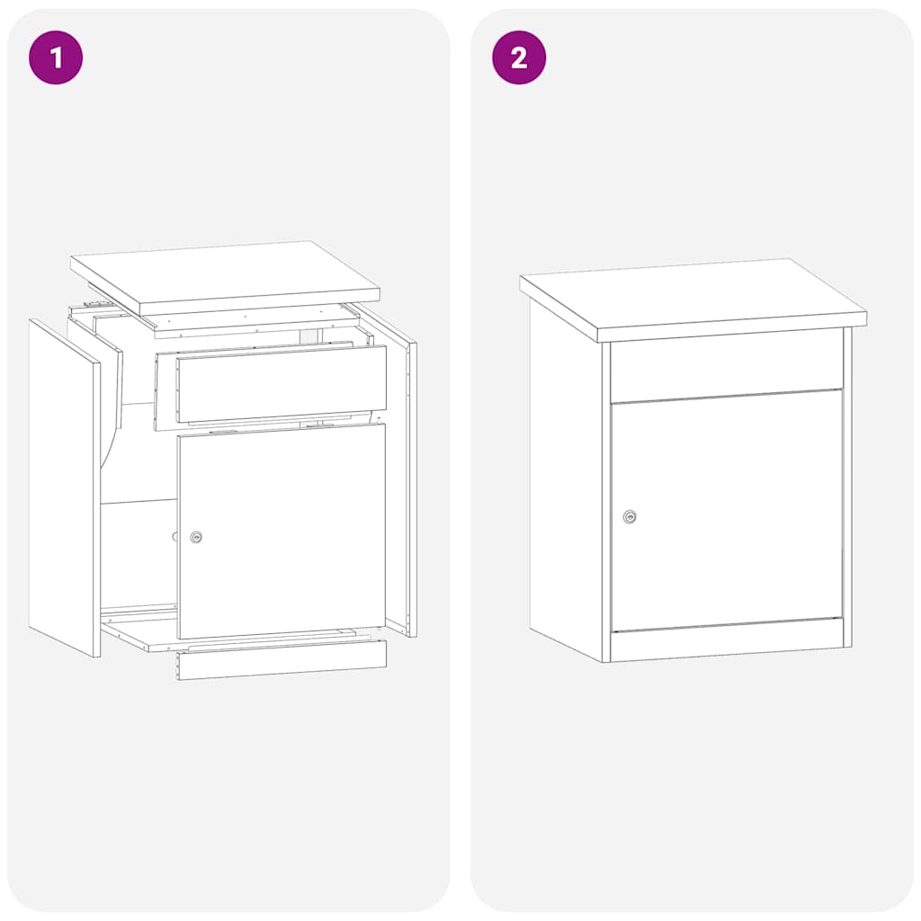 Paketdrop-Box Schwarz 47,5 x 38 x 59 cm Verzinkter Stahl