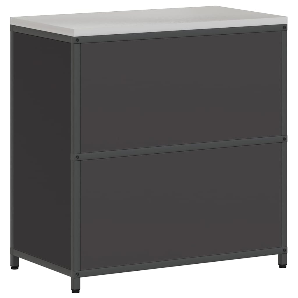vidaXL Küchenaufbewahrung mit Regal Schwarz 60 x 50 x 92 cm Stahl