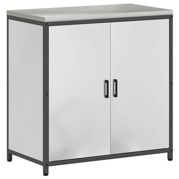 vidaXL Küchenaufbewahrung mit Regal Silber 60 x 50 x 92 cm Stahl