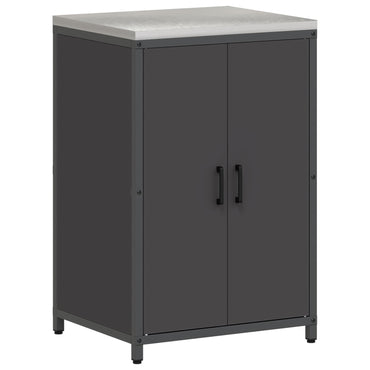 vidaXL Küchenaufbewahrung mit Regal Schwarz 60 x 50 x 92 cm Stahl