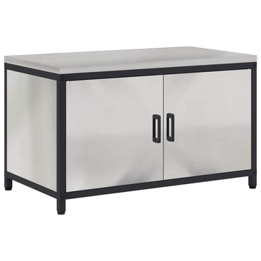 vidaXL Küchenaufbewahrung mit Regal Silber 60 x 50 x 92 cm Stahl