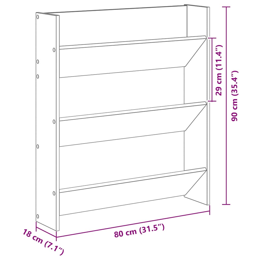Schuhschrank 2 pcs Artisan-Eiche 85 x 18 x 90 cm Holzwerkstoff