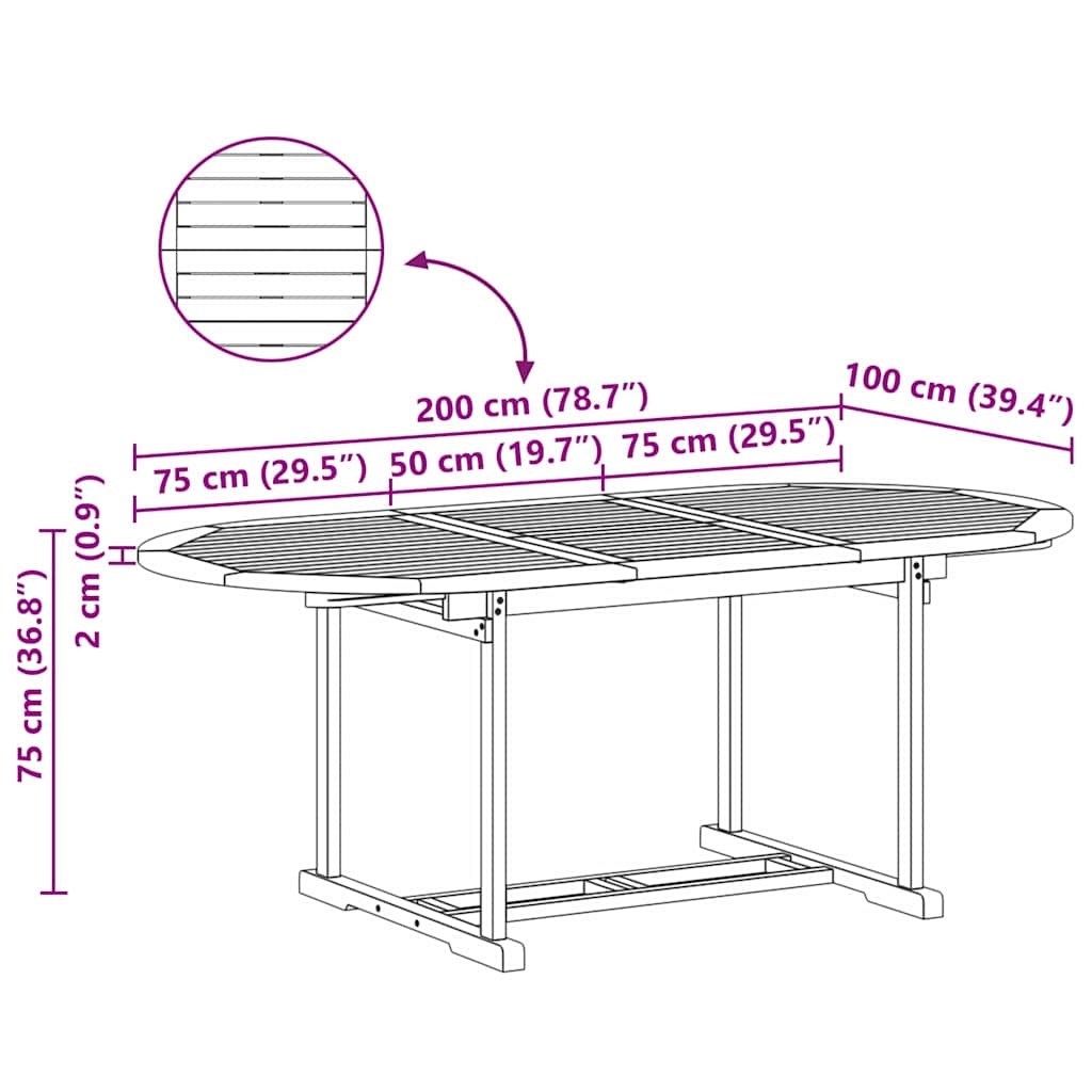 vidaXL Salle à manger de jardin 7 pcs Bois de teck massif Marron