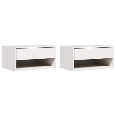 vidaXL Nachttisch 2 pcs Weiß 50 x 32,5 x 24 cm Massivholz Kiefer