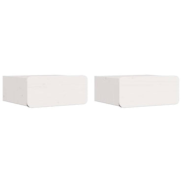 vidaXL Nachttisch 2 pcs Weiß 39 x 34 x 16,5 cm Massivholz Kiefer