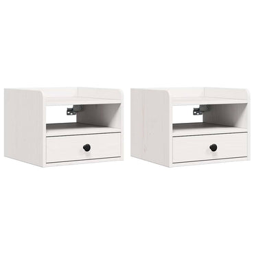 vidaXL Tables de chevet 2 pcs Blanc 38 x 36 x 29,5 cm Bois de pin massif