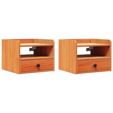 vidaXL Tables de chevet 2 pcs marron ciré 38 x 36 x 29,5 cm bois de pin massif