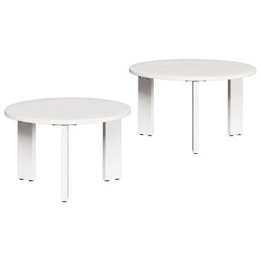 vidaXL Couchtisch 2 pcs Weiß Massivholz Kiefer