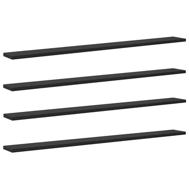 vidaXL Étagère 4 pcs Noir 100 x 10 x 1,5 cm Bois d'ingénierie