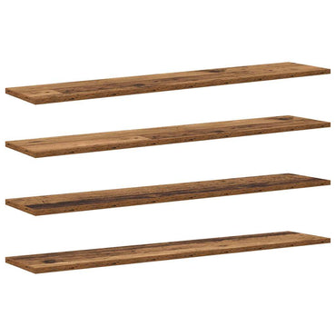 vidaXL Étagères murales 4 pcs Marron 100 x 20 x 1.5 cm Bois d'ingénierie