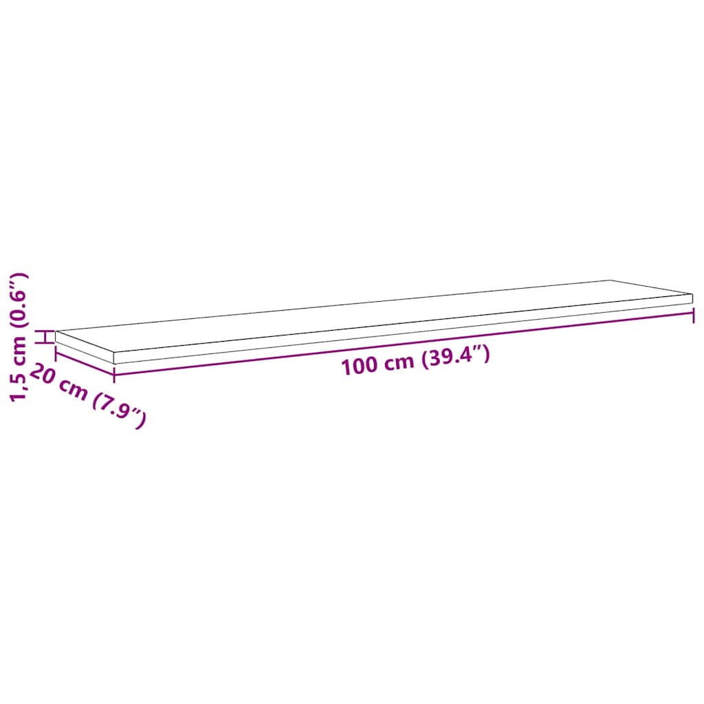 vidaXL Regalbrett 4 pcs Braun 100 x 20 x 1.5 cm Holzwerkstoff