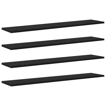 vidaXL Étagère murale 4 pcs Noir 100 x 20 x 1,5 cm Bois d'ingénierie