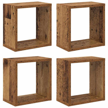 vidaXL Wandregale mit Regal Wandmontiert Altholz Holzwerkstoff
