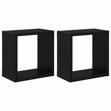 vidaXL Wandregale mit Regal Schwarz Eichen-Optik Holzwerkstoff