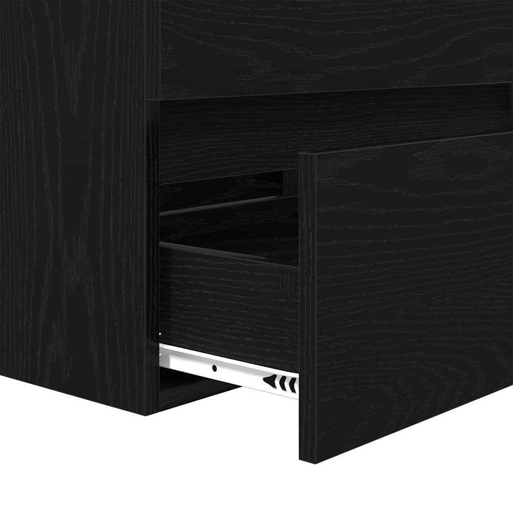 vidaXL Badezimmermöbel-Set mit Schubladen 2 pcs Schwarz Eichen-Optik