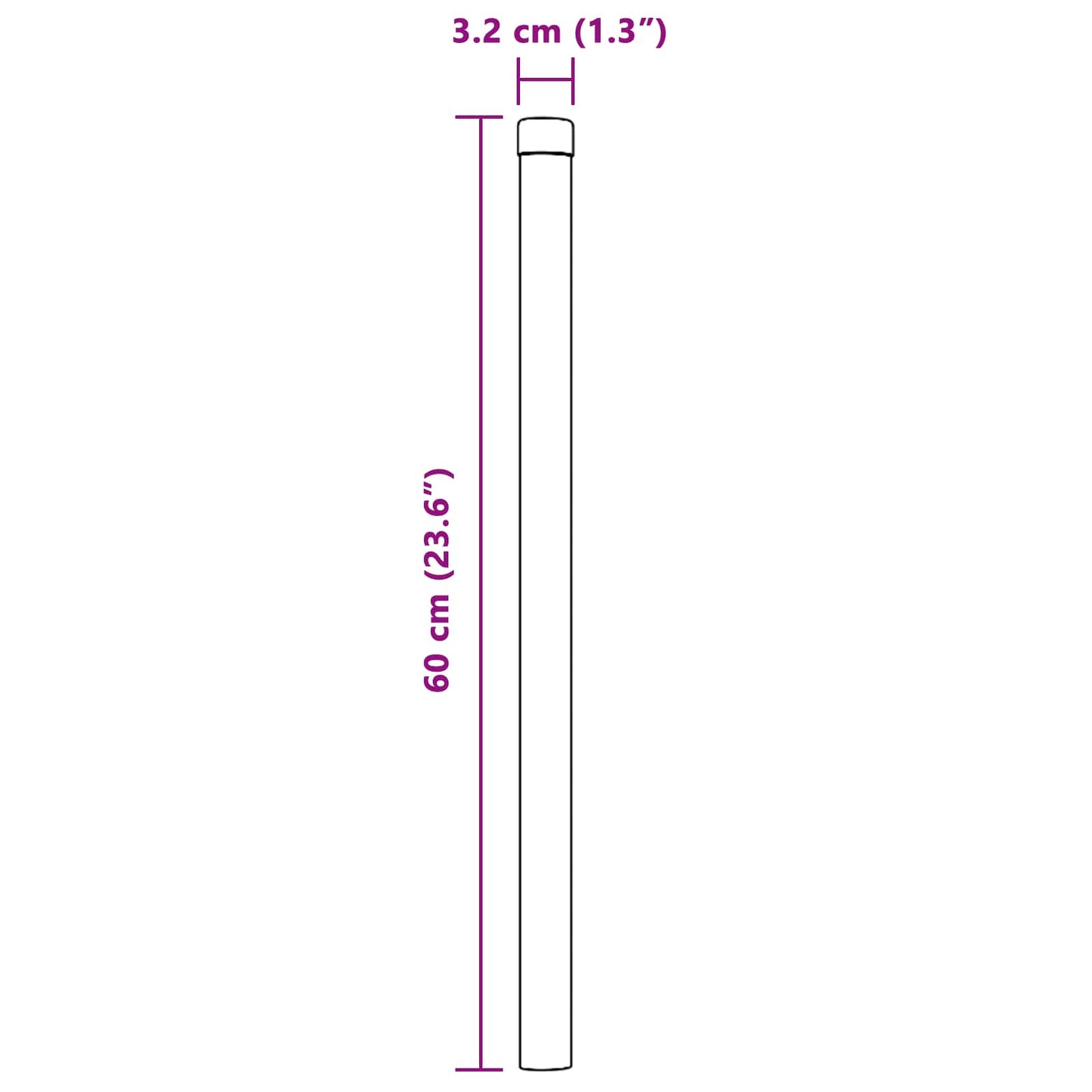 Zaunpfosten 12 pcs Grau 60 cm Pulverbeschichteter Stahl
