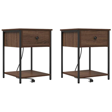 vidaXL Nachttisch 2 pcs Braun Eichen-Optik 42 x 41 x 56 cm