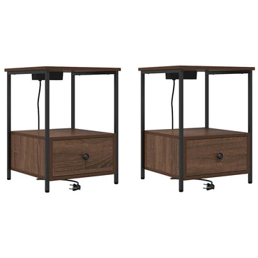 vidaXL Nachttisch 2 pcs Braun Eichen-Optik 42 x 41 x 56 cm